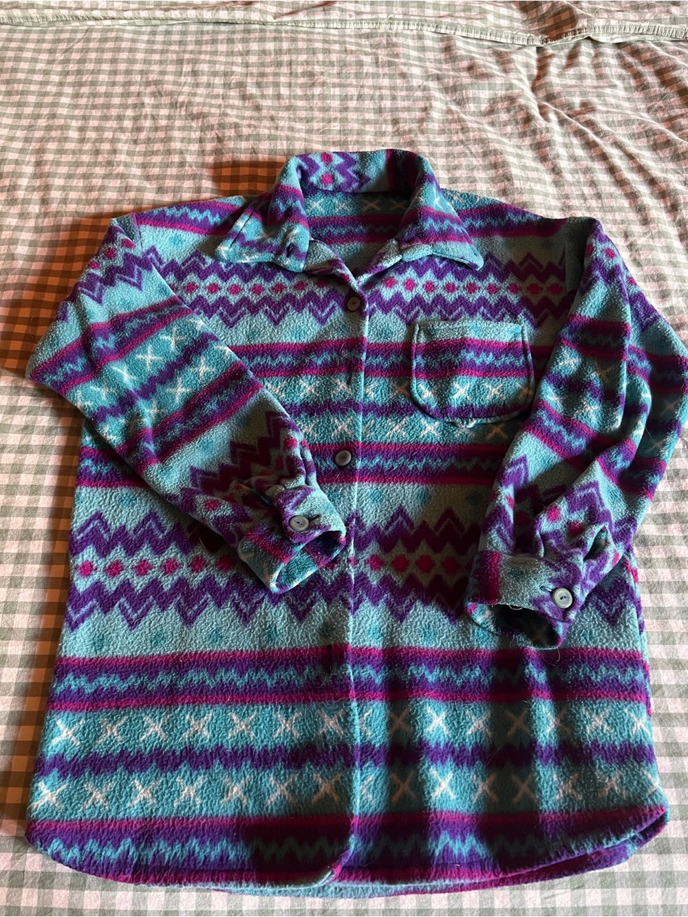 Vintage Aztec Pattern Fleece Jacket